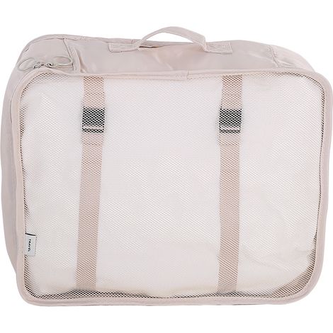 7-teiliges Set tragbarer Aufbewahrungsbeutel für Kleidung und Unterwäsche, Reisegepäck-Organizer, Beige (1/5)