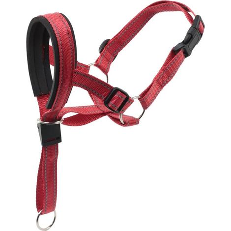 Museruola per cani, museruola regolabile per animali domestici, collare per cani con cinturino di sicurezza, impedisce forti strattoni al guinzaglio, testa imbottita (1/5)