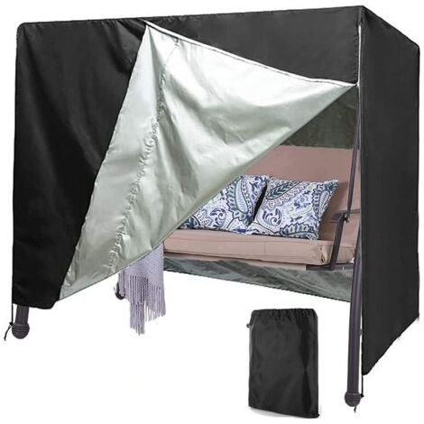 Housse pour balancelle de terrasse, protection des meubles d'extérieur avec design coupe-vent sécurisé avec accès à fermeture éclair pour sièges de jardin (220 x 125 x 170 cm) (1/4)