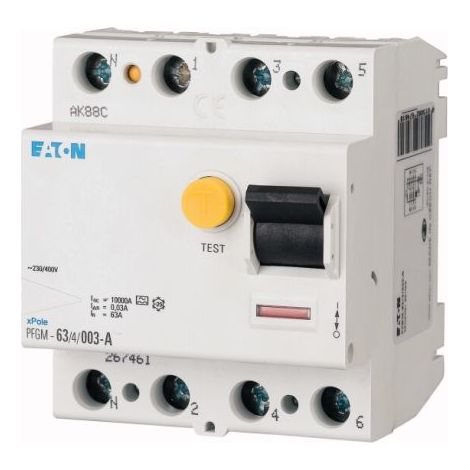 Interrupteur différentiel Eaton Eaton Moeller, 4 Pôles, 40A, 30mA, Type AC ( Prix pour 1 ) (1/3)
