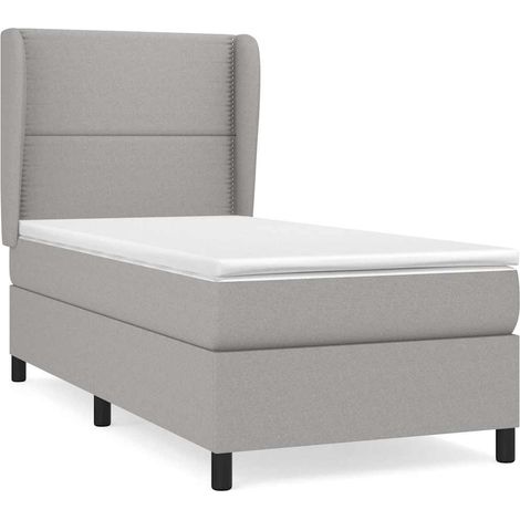 Maison Exclusive - Boxspringbett mit Matratze Hellgrau 90x190 cm (1/5)