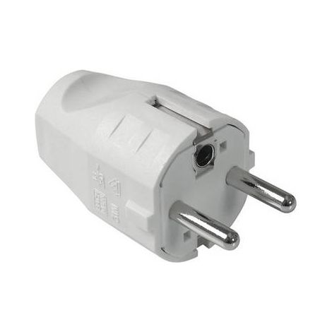 Bachmann 910.200 Fiche électrique mâle avec terre plastique 250 V blanc IP20, IP44 (1/2)