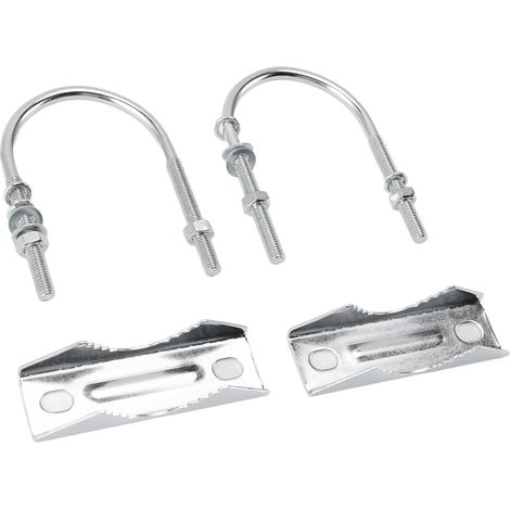 Kit de fixation double pour mât d'antenne, bloc de mâchoire en V en fer avec boulons en U, kit de support de montage mât à mât pour antenne extérieure A (1/5)
