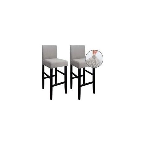 – Lot de 2 housses de tabouret de bar extensibles – Polyester et polaire – Lavables en machine – Dimensions 35-48 cm – Couleur taupe (1/4)