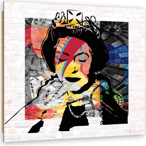 Quadro deco panel, Banksy Queen d'Inghilterra - 60x60 (1/5)