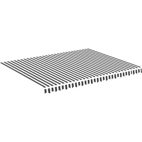 Tessuto di Ricambio Tenda da Sole Antracite e Bianco 4,5x3,5 m (1/4)