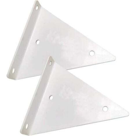 Set of 2 floating triangular metal shelf brackets (white), wall mount, DIY decorative bracket for bedroom, living room, bathroom, 17 x 13 cm/6.7 x 5.1 inches