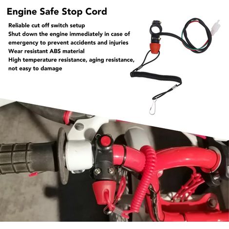 Éteignoir de Sécurité Moteur à Cordon et Lanière 22mm 2 Broches Universel pour ATV et SUV (1/5)