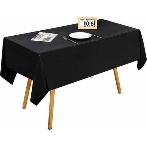 Tovaglia - Antimacchia - Lavabile - Adatta per ristoranti, giardini, feste, matrimoni - 137 x 274 cm - Nera (1/5)