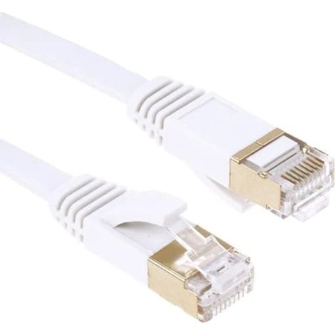 Câble réseau plat Cat7 - Câble Internet HA-15m, réseau Ethernet LAN, connexion filaire (1/2)