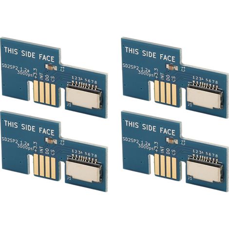 Adaptateur pour carte microSD (lecteur de cartes mémoire pour consoles de jeux GC SD2SP2 SDLoad SDL, lot de 4, bleu) (1/5)