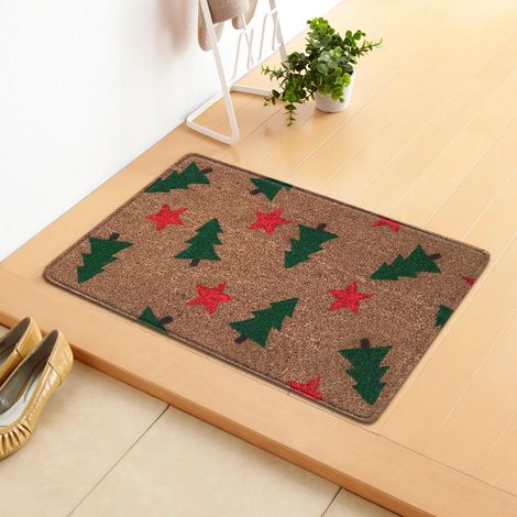 Tapis De Porte De Noël - Tapis D'Entrée Rectangulaire En Polyester - Pour Couloir Cuisine Hall D'Entrée Extérieur - 40 X 60 Cm - 1 Pièce (1/3)