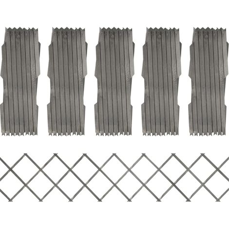 Trellis Fences 5 pcs Grey Solid Firwood 180x30 cm vidaXL