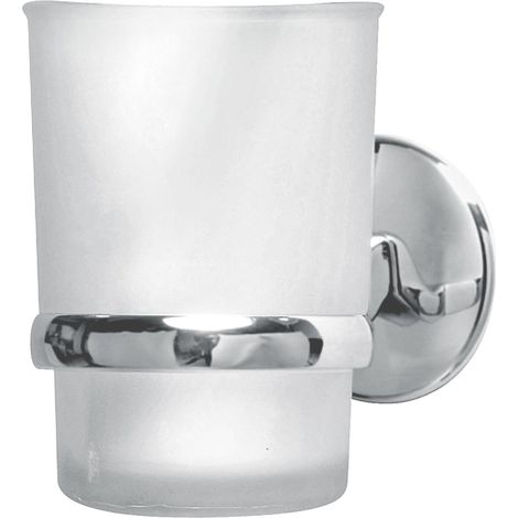 Fackelmann VISION Glas mit Halter verchromt Breite 7 cm Badzubehör"-"86763 (1/2)