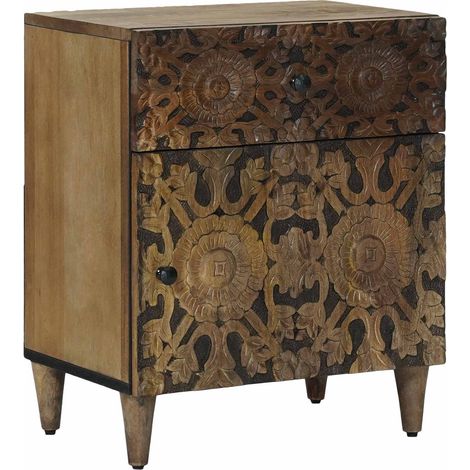 vidaXL Mobiletto da Letto con cassetto Marrone 50 x 33 x 60 cm