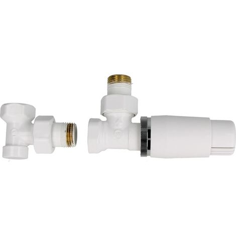 Kit de raccordement radiateur équerre 1/2’’ FF/ FM blanc