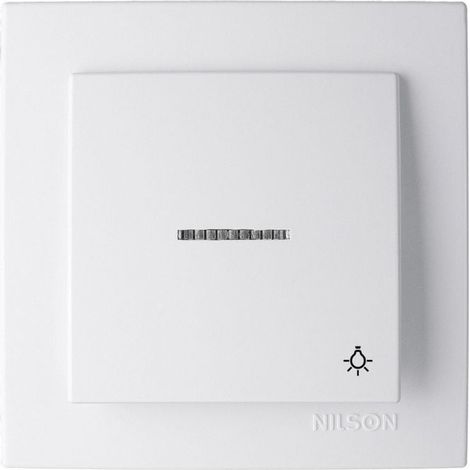 Interruptor Pulsador Luminoso Empotrar 10A 250V Marco Incluido Serie Nilson