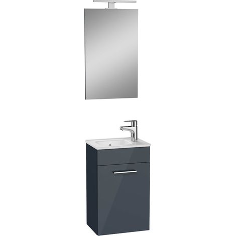 Mueble de baño VitrA mia set 39x61x28 cm con espejo, lavabo e iluminación led, gris. antracita (MIASET40A) (1/3)