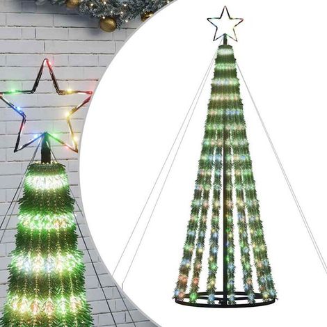 Un sapin de Noël à LED, équipé de 275 lumières LED colorées, d'une hauteur de 180 cm. (1/5)