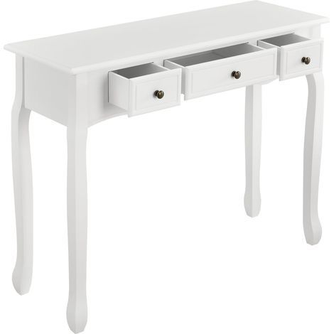 Consolle buffet ingresso soggiorno con 3 cassetti MDF 100 cm bianco 030004177
