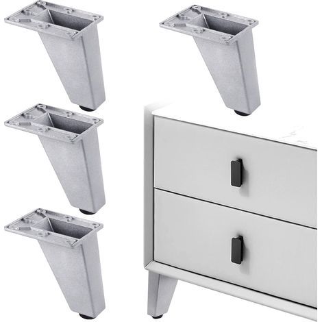 Patas de Mueble para Sofá - Adecuadas para Armario, Mesa de Centro, TV y Otros Muebles, Altura Ajustable, Juego de 4 Unidades, 8 x 7,63 cm, Robustas, Duraderas, Alta Capacidad, Aluminio Resistente a l (1/5)