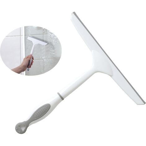 Raclette Facile à Poignée Antidérapante en Silicone à Vitre Blanc pour Nettoyage des Fenêtres et Salle de Bain (1/5)