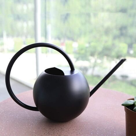 1000ml Arrosoir Long Bec Arrosage Pot. Acier Inoxydable Arrosage Bouilloire Anti-Rayures pour Intérieur & Extérieur Arrosage Plantes Et en Pot Fleurs - Noir. Free Size (1/5)