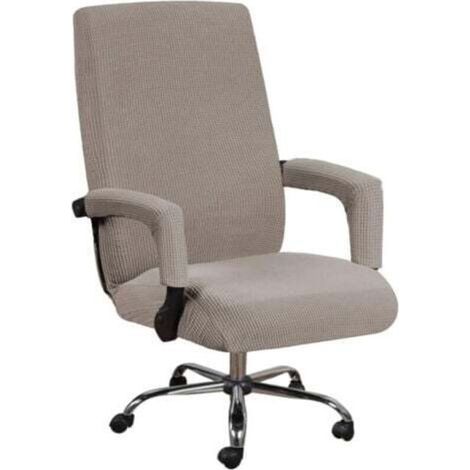 Chaise d'ordinateur Housse de chaise de bureau élastique (Marron, L),Housse de chaise universelle pour chaise d'ordinateur, décoration, protection de la chaise de loisir (1/4)
