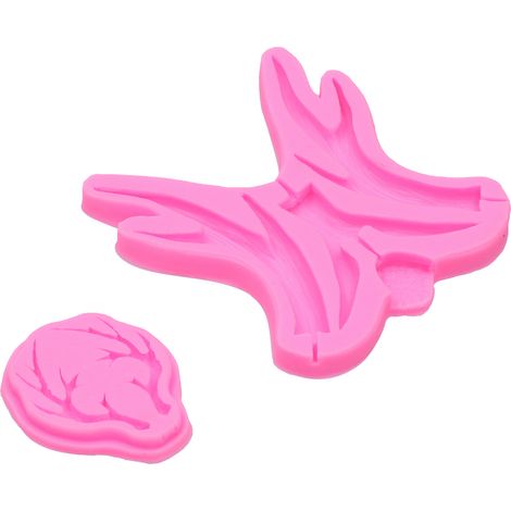 Lot de 2 moules en silicone en forme de bois de cerf, antiadhésifs, souples, élastiques et portables, parfaits pour la décoration de gâteaux au chocolat et de Noël. (1/5)