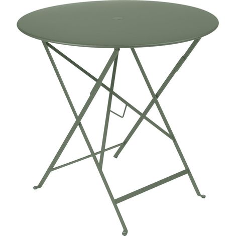 Table Bistro Game 2026 Ronde Pliante, Acier, Vert Cactus, Ø77 x H.74 cm, Usage Extérieur (1/2)