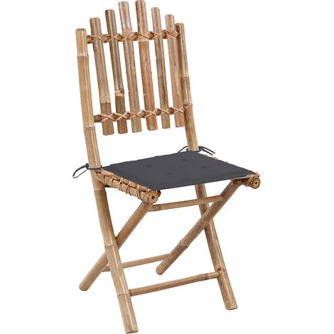 Maison Exclusive - Klappstühle, 2 Stück, mit Kissen, Bambus (1/5)