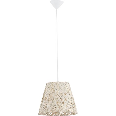 Lampada a sospensione Alfa Cannuccia rattan beige E27