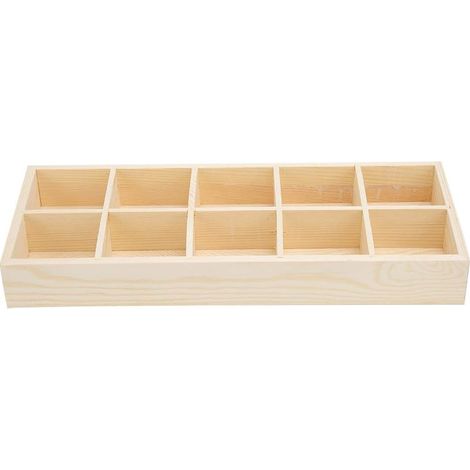 Pot De Fleurs en Bois, Bureau à Domicile, Plateau en Bois Succulent 10 Grilles Décoration De Pot De Fleurs (1/5)