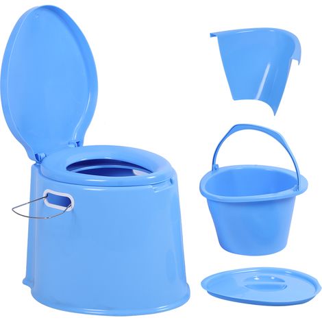 Siège de toilette portable multifonction pour l'extérieur, adapté aux enfants, aux personnes âgées et aux femmes enceintes (bleu) (1/5)