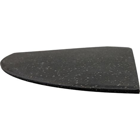 Pièce d'angle bordure en caoutchouc sol sportif 'FIFTEEN' - 25x25 cm - 20 mm - Gris foncé / Noir