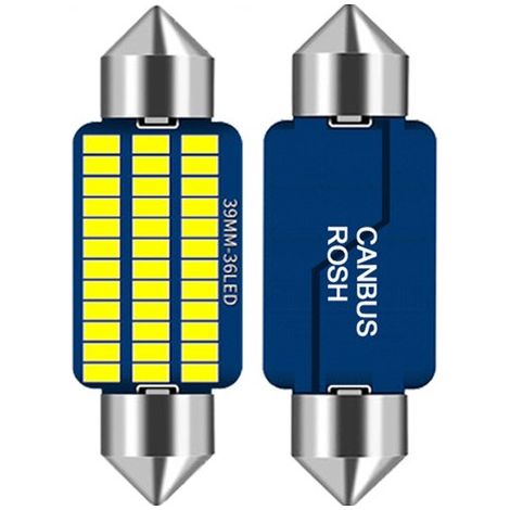 Ampoule LED de voiture 39 mm, ampoule blanche sans erreur de couleur, ampoule de voiture 12 V dôme carte coffre concierge lumière, 4 pièces (1/4)