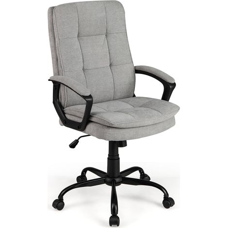 Sedia da ufficio ergonomica regolabile in altezza, Sedia da computer traspirante con ruote Grigio (1/4)