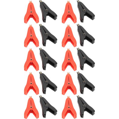 Lot de 10 pinces de test isolées ABS 10A, connecteurs à borne électrique en laiton doré (1/5)