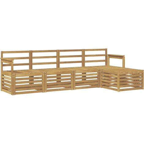 Set di divani da esterno 5 pcs Bianco 249 x 122,5 x 73 cm vidaXL