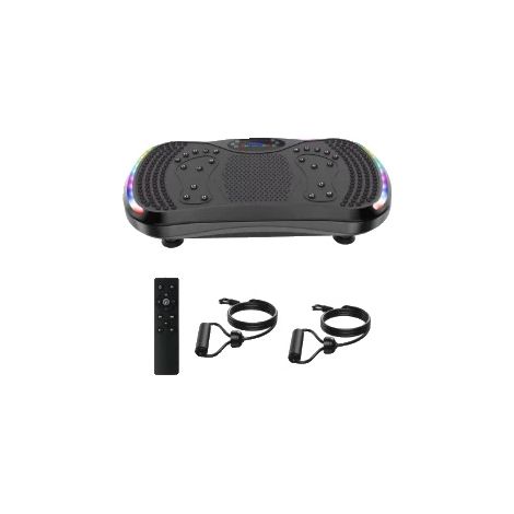 Máquina de ejercicios vibratoria, diseño compacto, conectividad Bluetooth, color negro. (1/2)
