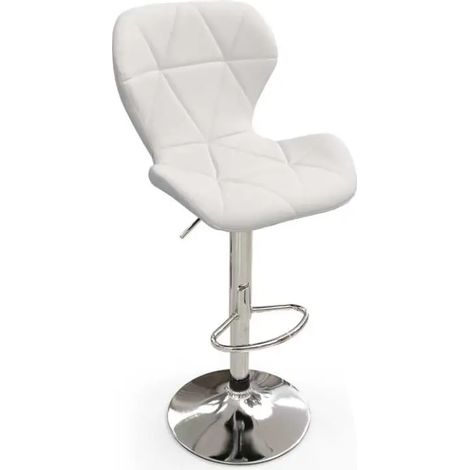 Set de 2 taburetes blancos altura regulable 78-108 cm