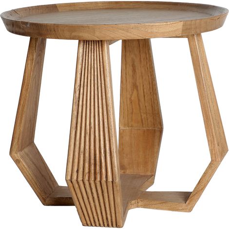 Table basse carrée style colonial en bois mindi finition naturelle - Brun naturel bois foncé (1/5)