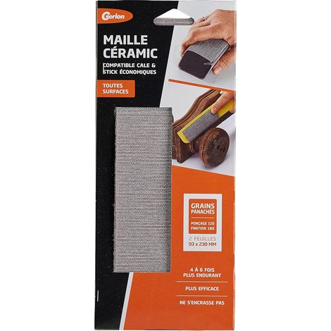 2 Papier Abrasif - Papier de Verre Super Resistant - Maille Ceramic Grain 93 230 MM Grain 120 & 180, Neutre, (ADP2MP) (1/5)