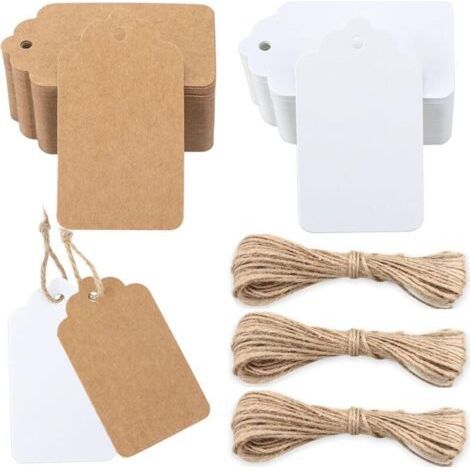 Lot de 200 étiquettes cadeaux en papier kraft, 7 x 4 cm, pour la Saint-Valentin ou un mariage (1/5)