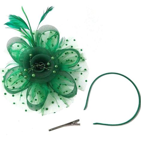 Fascinators für Damen, Teeparty-Hut, Kentucky-Derby-Hut, Blumen-Netz-Federn-Stirnband, Haarschmuck, Haarspange für Mädchen (1/5)