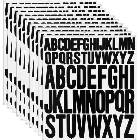 Letras autoadhesivas, 10 hojas de letras mayúsculas autoadhesivas, pegatinas de letras de vinilo con alfabeto, pegatinas adhesivas impermeables de 25/50 mm para ventanas, buzones, álbumes de recortes, (1/5)