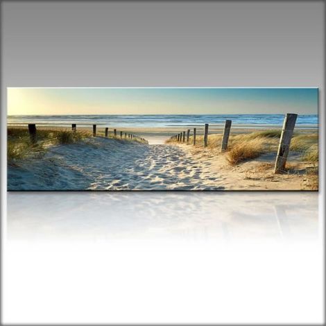 Impression sur toile 50x150 cm - Plage Océan moderne sans cadre