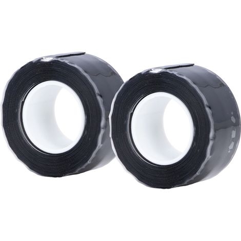 Lot de 2 rouleaux de ruban isolant en silicone auto-adhésif de 2,5 cm x 3 m pour la réparation de canalisations d'eau et le jardin. (1/5)
