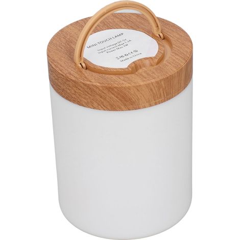 Kreative RGB-Regenbogen-Ring-Nachtleuchte aus Holz, Hänge-Tischlampe für den Außenbereich mit eingebautem Akku (Holzfarbe) (1/5)