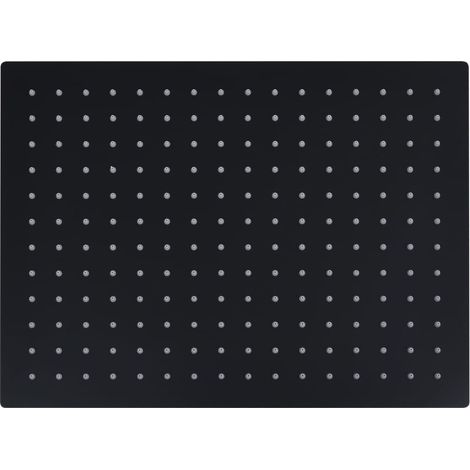 vidaXL Testa Doccia a Pioggia Acciaio Inox 40x30 cm Rettangolare Nera